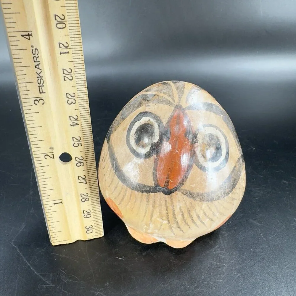 Mexico Pottery Bird Owl Whimsical Figurine‎ Decor Hand Painted Figure Vintage